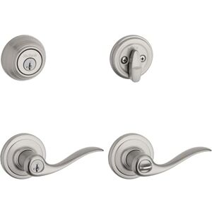 Kwikset Tustin Entry Lever and Deadbolt Combo - Satin Nickel Kwikset Tustin Entry Lever and Deadbolt Combo - Satin Nickel