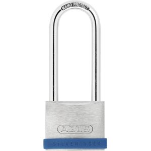 ABUS Padlock Silver Rock 5/40HB63 with high Shackle Made of Solid zinc with Silicone Protective Frame Cellar Lock and Much More Security Level 5 Blue/Silver ABUS Padlock Silver Rock 5/40HB63 with high Shackle Made of Solid zinc with Silicone Protective Frame Cellar Lock and Much More Security Level 5 Blue/Silver
