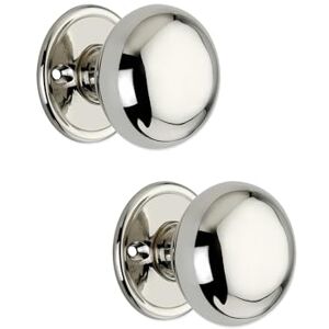 Infinity Polished Nickel Cottage Round Mortice Rim Door Knobs on Round Rose Set 50mm Pull Handles for Interior and Exterior Doors Infinity Polished Nickel Cottage Round Mortice Rim Door Knobs on Round Rose Set 50mm Pull Handles for Interior and Exterior Doors