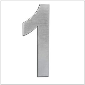 EVI Herrajes House Number 16cm Adhesive Stainless Steel Door Numbers Waterproof "1" Digit EVI Herrajes House Number 16cm Adhesive Stainless Steel Door Numbers Waterproof "1" Digit