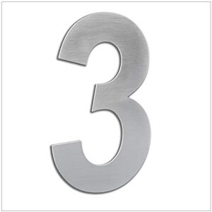 EVI Herrajes House Number 16cm Adhesive Stainless Steel Door Numbers Waterproof "3" Digit EVI Herrajes House Number 16cm Adhesive Stainless Steel Door Numbers Waterproof "3" Digit