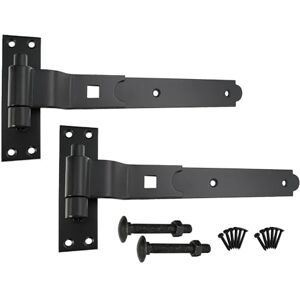 Infinity Heavy Duty 12" (300mm) Cranked Hook and Band Hinges in Epoxy Black Finish – Door Fitting Kit Ideal for Wooden Gate, Garage Door, Garden Gate Infinity Heavy Duty 12" (300mm) Cranked Hook and Band Hinges in Epoxy Black Finish – Door Fitting Kit Ideal for Wooden Gate, Garage Door, Garden Gate