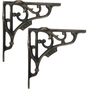 Infinity Matt Antique Heavy-Duty Scaffold Board Cast Iron Shelf Brackets (2 Pcs) Triangle Floating Wall Mounted Brackets 180x180mm for Kitchen Shelve, Living Room, Outdoor Support Infinity Matt Antique Heavy-Duty Scaffold Board Cast Iron Shelf Brackets (2 Pcs) Triangle Floating Wall Mounted Brackets 180x180mm for Kitchen Shelve, Living Room, Outdoor Support