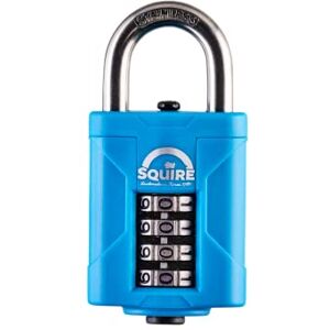 Squire Heavy Duty Padlock - Toughest Steel Shackle - 4 Wheel Combination - Padlock Squire Heavy Duty Padlock - Toughest Steel Shackle - 4 Wheel Combination - Padlock