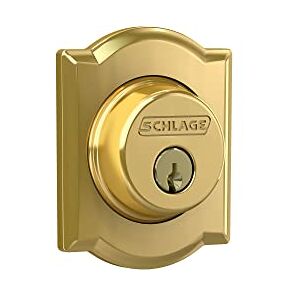 Schlage B60 N CAM 605 - Deadbolt Lock - Bright Brass Schlage B60 N CAM 605 - Deadbolt Lock - Bright Brass