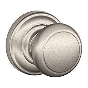 SCHLAGE F10AND619ADD Addison Collection Andover Passage Knob, Satin Nickel SCHLAGE F10AND619ADD Addison Collection Andover Passage Knob, Satin Nickel