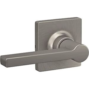 Lock Scout Straight Lever with Square Trim Hall and Closet Door Handle, Satin Nickel Finish Lock Scout Straight Lever with Square Trim Hall and Closet Door Handle, Satin Nickel Finish