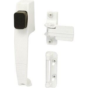 PRiME Products K 5116 Contemporary Push Button Latch, With Night Lock, Die Cast, White Finish PRiME Products K 5116 Contemporary Push Button Latch, With Night Lock, Die Cast, White Finish