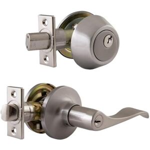 Design House 727966 Stratford 6-Way Universal Entry Door Knob and Deadbolt Combo, Satin Nickel Design House 727966 Stratford 6-Way Universal Entry Door Knob and Deadbolt Combo, Satin Nickel