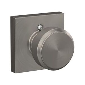SCHLAGE F170 BWE 619 COL Collins Trim Bowery Non-Turning Knob, Satin Nickel Lock Company SCHLAGE F170 BWE 619 COL Collins Trim Bowery Non-Turning Knob, Satin Nickel Lock Company