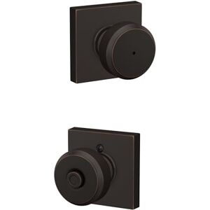 Schlage F40 BWE 716 Bowery Knob with Collins Trim Bed & Bath Privacy Door Lock - Door Lock Schlage F40 BWE 716 Bowery Knob with Collins Trim Bed & Bath Privacy Door Lock - Door Lock