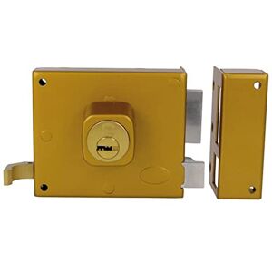 Amig Model 72 Overlap Lock - Locking Lever, Round Cylinder - Enamelled Steel Gold Amig Model 72 Overlap Lock - Locking Lever, Round Cylinder - Enamelled Steel Gold