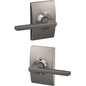 SCHLAGE F10 LAT 619 CEN F10VLAT619CEN Passage Lever, Satin Nickel, Hall/Closet_Latitude SCHLAGE F10 LAT 619 CEN F10VLAT619CEN Passage Lever, Satin Nickel, Hall/Closet_Latitude