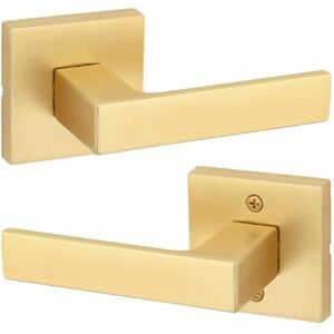 Kwikset 720SALSQT-4 Singapore Lever Doorknobs with Square Rose Passage Door Lock with 6AL Latch and RCS Strike Satin Brass Finish Kwikset 720SALSQT-4 Singapore Lever Doorknobs with Square Rose Passage Door Lock with 6AL Latch and RCS Strike Satin Brass Finish