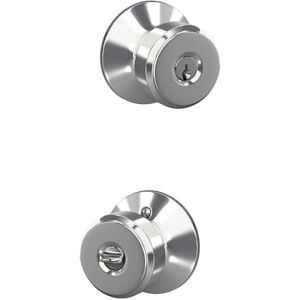 SCHLAGE F51A BWE 625 Bowery Entrance Lock Knob, Bright Chrome SCHLAGE F51A BWE 625 Bowery Entrance Lock Knob, Bright Chrome