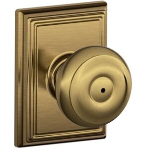 SCHLAGE F40GEO609ADD Addison Collection Georgian Privacy Knob, Antique Brass SCHLAGE F40GEO609ADD Addison Collection Georgian Privacy Knob, Antique Brass