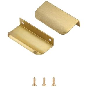 Satanga Edge Finger Tab Pull for cabinets Kitchen Concealed Drawer pulls Aluminum Hidden Door Handle Home 10 Pack Modern Brushed Brass 3.15" Overall Length Easy Installation Satanga Edge Finger Tab Pull for cabinets Kitchen Concealed Drawer pulls Aluminum Hidden Door Handle Home 10 Pack Modern Brushed Brass 3.15" Overall Length Easy Installation