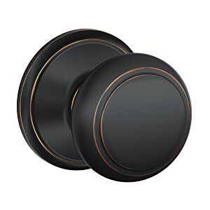 SCHLAGE F10 and 716 16-080 10-027 Andover Hall and Closet Knob, Aged Bronze SCHLAGE F10 and 716 16-080 10-027 Andover Hall and Closet Knob, Aged Bronze