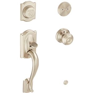 SCHLAGE F93CAM619GEO Camelot Inactive Handleset with Georgian Knob, Satin Nickel SCHLAGE F93CAM619GEO Camelot Inactive Handleset with Georgian Knob, Satin Nickel