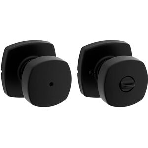 Kwikset Arroyo Privacy Bed/Bath Knob with Soft Modern Rose in Matte Black 97300-966 Kwikset Arroyo Privacy Bed/Bath Knob with Soft Modern Rose in Matte Black 97300-966