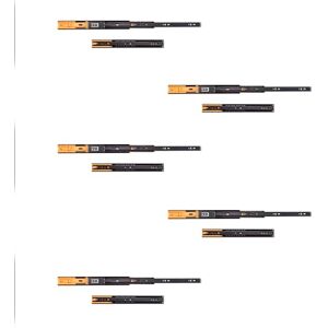 Emuca Ball Bearing Drawer Slides 45mmx350mm (1,77 x 11,8 inch), Set of 5 Pairs of Full Extension Drawer Runners with Soft Closing, Black Emuca Ball Bearing Drawer Slides 45mmx350mm (1,77 x 11,8 inch), Set of 5 Pairs of Full Extension Drawer Runners with Soft Closing, Black