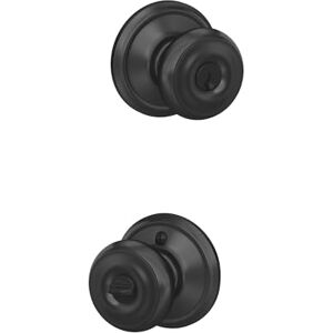 SCHLAGE F51A GEO 622 Georgian Keyed Entry Knob, Matte Black SCHLAGE F51A GEO 622 Georgian Keyed Entry Knob, Matte Black