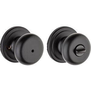 Kwikset Hancock Interior Privacy Door Knob with Lock, Door Handle for Bathroom and Bedroom, Matte Black Keyless Turn Lock Doorknob, with Microban Protection Kwikset Hancock Interior Privacy Door Knob with Lock, Door Handle for Bathroom and Bedroom, Matte Black Keyless Turn Lock Doorknob, with Microban Protection