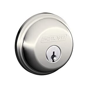 SCHLAGE B60N 618 Single Cylinder Deadbolt, Polished Nickel by Lock Company SCHLAGE B60N 618 Single Cylinder Deadbolt, Polished Nickel by Lock Company