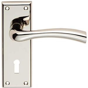 Carlisle Brass Serozzetta Cinquanta Lever On Backplate Lock 57mm Polished Nickel Includes a Pair of Handles & fixings Carlisle Brass Serozzetta Cinquanta Lever On Backplate Lock 57mm Polished Nickel Includes a Pair of Handles & fixings