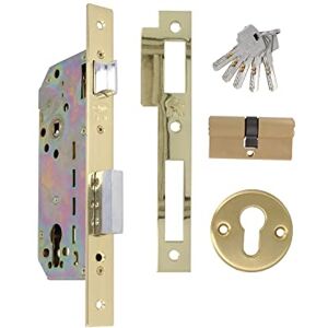Amig Brass Plated Mortice Lock 340 - Reversible Handle - 5 Lever Security - EN 12209:2004 Amig Brass Plated Mortice Lock 340 - Reversible Handle - 5 Lever Security - EN 12209:2004
