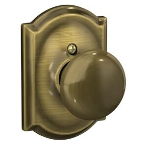 SCHLAGE F170 PLY 609 CAM Camelot Collection Plymouth Decorative Trim Knob, Antique Brass SCHLAGE F170 PLY 609 CAM Camelot Collection Plymouth Decorative Trim Knob, Antique Brass