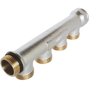 SOMATHERM FOR YOU Sanitary Manifold, Made of Nickel-Plated Brass, Male-Female 20/27, self-Sealing and Aligned, 4 junctions, Male 3/4 Ek SOMATHERM FOR YOU Sanitary Manifold, Made of Nickel-Plated Brass, Male-Female 20/27, self-Sealing and Aligned, 4 junctions, Male 3/4 Ek
