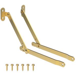 UNIQANTIQ HARDWARE SUPPLY Heavy Duty Brass Plated Lid Stay Lid Support Hinges for Drop Front Desk, Trunk, Chest M-108 UNIQANTIQ HARDWARE SUPPLY Heavy Duty Brass Plated Lid Stay Lid Support Hinges for Drop Front Desk, Trunk, Chest M-108