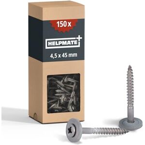 HELPMATE woodscrews 4.5x45 mm, 150 pieces, DIN 7995, stainless steel A2, PZ2, DIN 7995, roofing screws, pan head, with washer and EPDM washer, silver, 4.5 x 45 mm HELPMATE woodscrews 4.5x45 mm, 150 pieces, DIN 7995, stainless steel A2, PZ2, DIN 7995, roofing screws, pan head, with washer and EPDM washer, silver, 4.5 x 45 mm