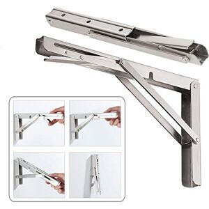 CLT CLETING CLighting Folding Shelf Bracket, Heavy Duty Stainless Steel Collapsible Shelf Bracket for Table Bench, Space Saving DIY Bracket, Max Load: 400 lb 14" Pack of 2 CLT CLETING CLighting Folding Shelf Bracket, Heavy Duty Stainless Steel Collapsible Shelf Bracket for Table Bench, Space Saving DIY Bracket, Max Load: 400 lb 14" Pack of 2