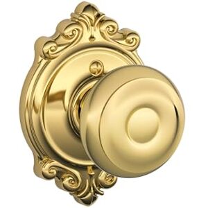 SCHLAGE F170 GEO 605 BRK Brookshire Collection Georgian Decorative Trim Knob, Bright Brass SCHLAGE F170 GEO 605 BRK Brookshire Collection Georgian Decorative Trim Knob, Bright Brass