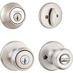 Kwikset 690 Tylo Entry Knob and Single Cylinder Deadbolt Combo Pack Featuring SmartKey in Polished Brass Kwikset 690 Tylo Entry Knob and Single Cylinder Deadbolt Combo Pack Featuring SmartKey in Polished Brass