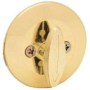 Kwikset 663 Deadbolt - Polished Brass, Traditional Design, No Exterior Key Kwikset 663 Deadbolt - Polished Brass, Traditional Design, No Exterior Key