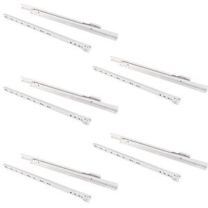Emuca Drawer runners 400mm with partial extension in white colour, set of 5 sliders for drawer Emuca Drawer runners 400mm with partial extension in white colour, set of 5 sliders for drawer