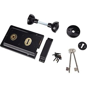 ERA Rim 6 x 4-inch Sashlock with Handles Black, 177-10-2 ERA Rim 6 x 4-inch Sashlock with Handles Black, 177-10-2