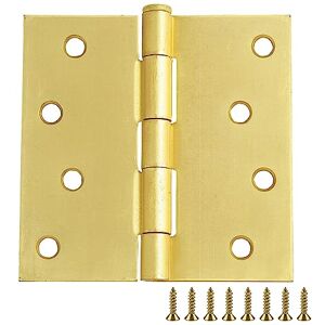 Design House 181644 10-Pack Hinge 4", SQ Satin Brass, 10 Design House 181644 10-Pack Hinge 4", SQ Satin Brass, 10
