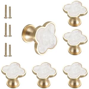 SSYHQAX 6 pcs Four-Leaf Clover Knobs Creative Zinc Alloy Handle Cabinet Drawer Pulls for Kitchen Furniture Cabinet Wardrobe Bathroom Single Hole Door Handle with Screws (White) SSYHQAX 6 pcs Four-Leaf Clover Knobs Creative Zinc Alloy Handle Cabinet Drawer Pulls for Kitchen Furniture Cabinet Wardrobe Bathroom Single Hole Door Handle with Screws (White)