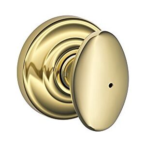 SCHLAGE Siena Privacy Knob, Andover Rose, Bright Brass SCHLAGE Siena Privacy Knob, Andover Rose, Bright Brass