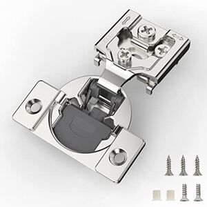 FURNIWARE 10 Pieces Soft Closing Cabinet Hinges, 1/2 inch Overlay Cabinet Hardware Hinges Nickel Plated- 105 Degree FURNIWARE 10 Pieces Soft Closing Cabinet Hinges, 1/2 inch Overlay Cabinet Hardware Hinges Nickel Plated- 105 Degree