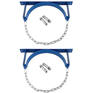 QWORK Steel Wall-Mounted Bracket for Cylinder, 2 Pack Durable Gas Cylinder Bracket with Screws and Safety Chain Supported QWORK Steel Wall-Mounted Bracket for Cylinder, 2 Pack Durable Gas Cylinder Bracket with Screws and Safety Chain Supported