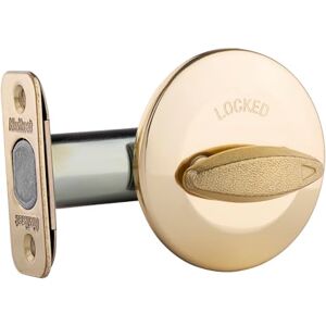 Kwikset 663 Deadbolt Unkeyed Deadbolt Lock, Polished Brass Round Interior Turn Piece for Front Entry Door, with Latch and Adapter, No Exterior Assembly Kwikset 663 Deadbolt Unkeyed Deadbolt Lock, Polished Brass Round Interior Turn Piece for Front Entry Door, with Latch and Adapter, No Exterior Assembly