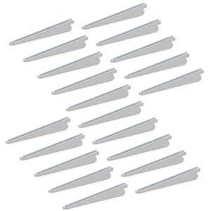Emuca Shelf Brackets for Twin Slot Wall Rail (Grid Dimension:32mm (1,25 inch)), White, 470mm (18,5 inch), Set of 20 Pieces Emuca Shelf Brackets for Twin Slot Wall Rail (Grid Dimension:32mm (1,25 inch)), White, 470mm (18,5 inch), Set of 20 Pieces