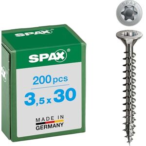 SPAX 4CUT 1197000350163 Universal Screw, Countersunk T-Star Plus Fully Threaded, Stainless Steel Rust- A2, 1.4567, 1197000350303 SPAX 4CUT 1197000350163 Universal Screw, Countersunk T-Star Plus Fully Threaded, Stainless Steel Rust- A2, 1.4567, 1197000350303