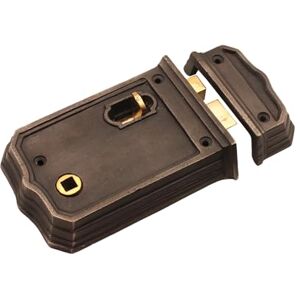 Infinity Old Victorian Style Iron Rim Latch Lock Snib in Pewter Finish – Traditional Lock Security for Interior Bathroom Bedroom Door Gates Infinity Old Victorian Style Iron Rim Latch Lock Snib in Pewter Finish – Traditional Lock Security for Interior Bathroom Bedroom Door Gates