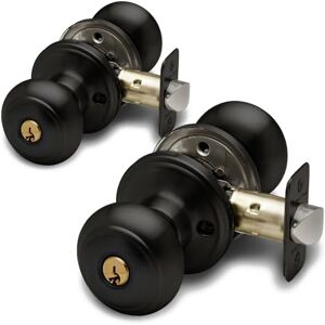 Copper Creek CK2040BC-2 Colonial Knob Keyed Entry Function Door Knob, 2 Pack, Black Copper Creek CK2040BC-2 Colonial Knob Keyed Entry Function Door Knob, 2 Pack, Black
